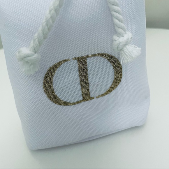 DIOR Beaute CD logo Cosmetic Makeup Pouch (White) - Picture 2 of 9
